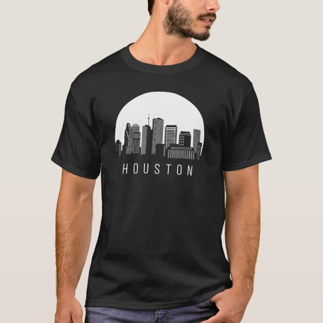 Houston Texas Skyline T Shirt (Framsida)