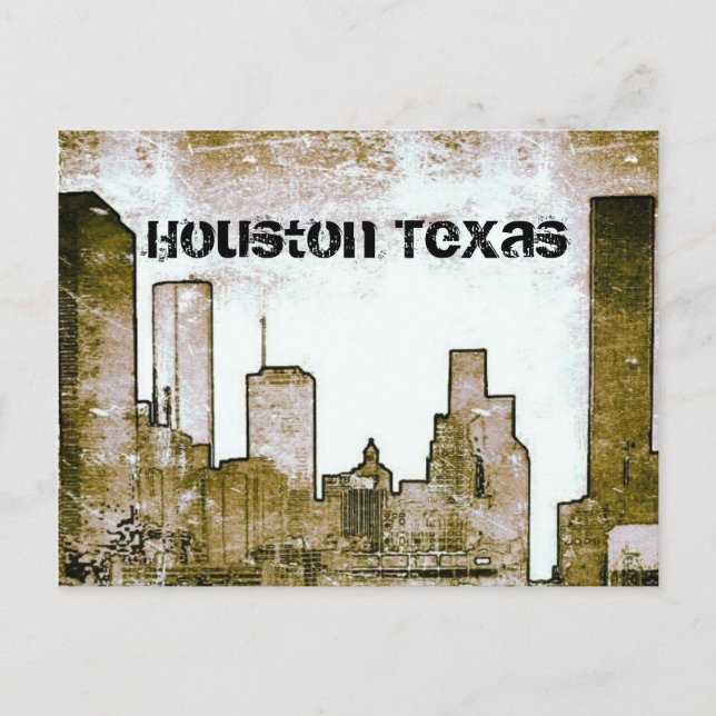 Houston Texas Skyline (vykort) Vykort (Framsida)
