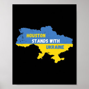 Houston Texas Står Med Ukraina Poster