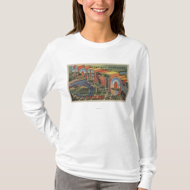 Houston Texas - stora brevplatser 2 T Shirt (Framsida)