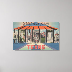 Houston Texas - stora brevplatser 3 Canvastryck