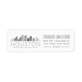 Houston, Texas Stylized Skyline | Returadress Etikett