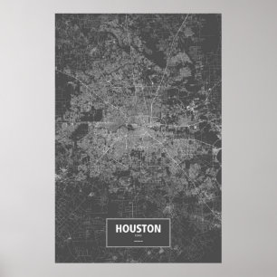 Houston, Texas (svartvitt) Poster