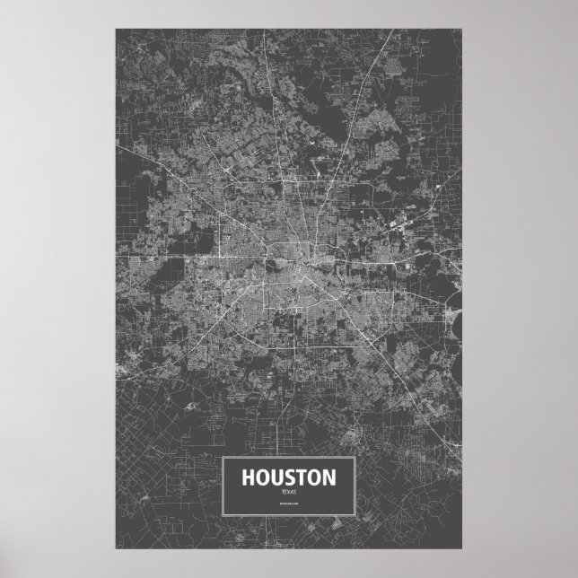 Houston, Texas (svartvitt) Poster (Framsidan)