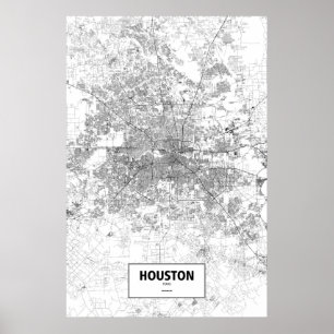 Houston, Texas (svartvitt) Poster