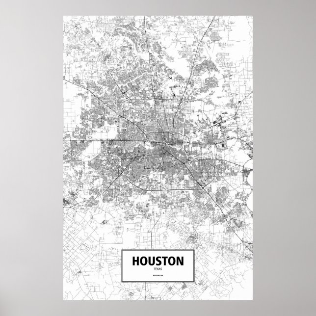 Houston, Texas (svartvitt) Poster (Framsidan)