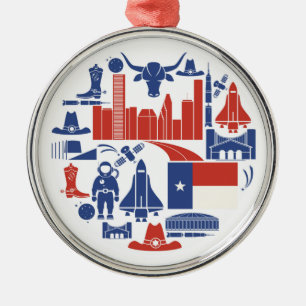 Houston Texas symboler Julgransprydnad Metall