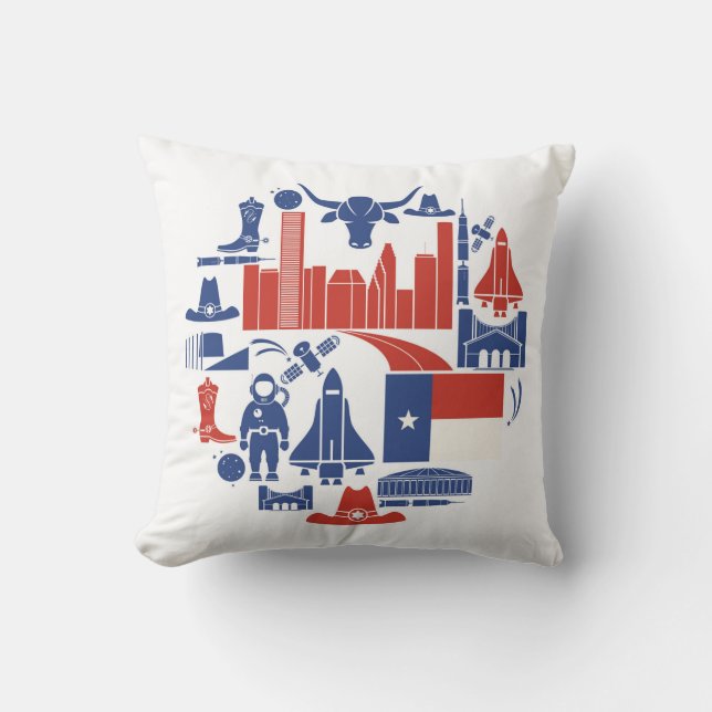 Houston Texas symboler Kudde (Framsida)