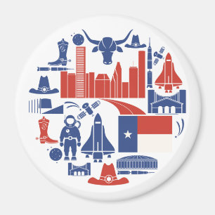 Houston Texas symboler Magnet