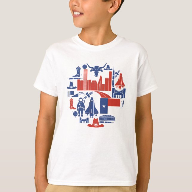 Houston Texas symboler T Shirt (Framsida)