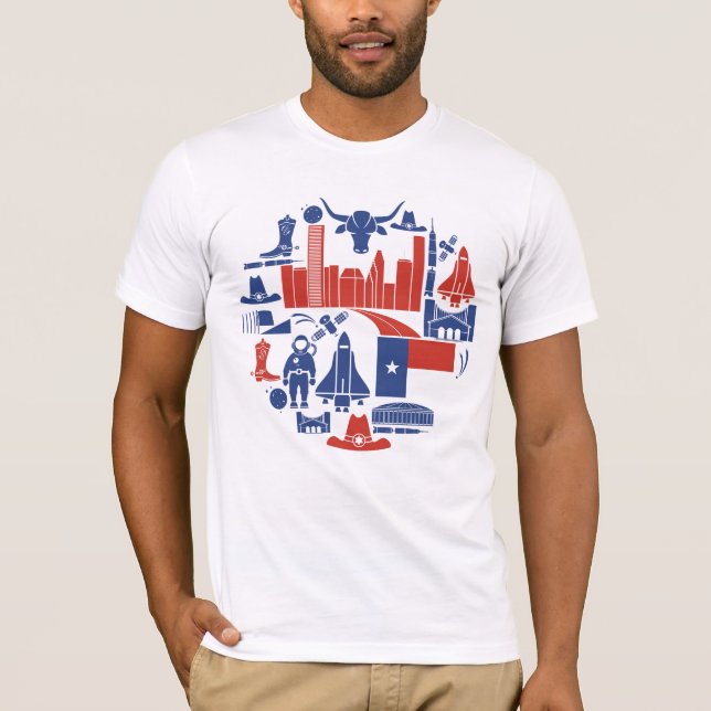 Houston Texas symboler T Shirt (Framsida)