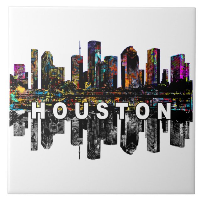 Houston, Texas täckt av graffiti Ceramic Tile Kakelplatta (Framsidan)
