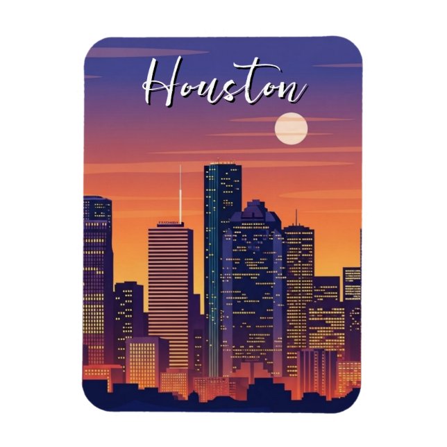 Houston Texas Travel Magnet (Vertikal)