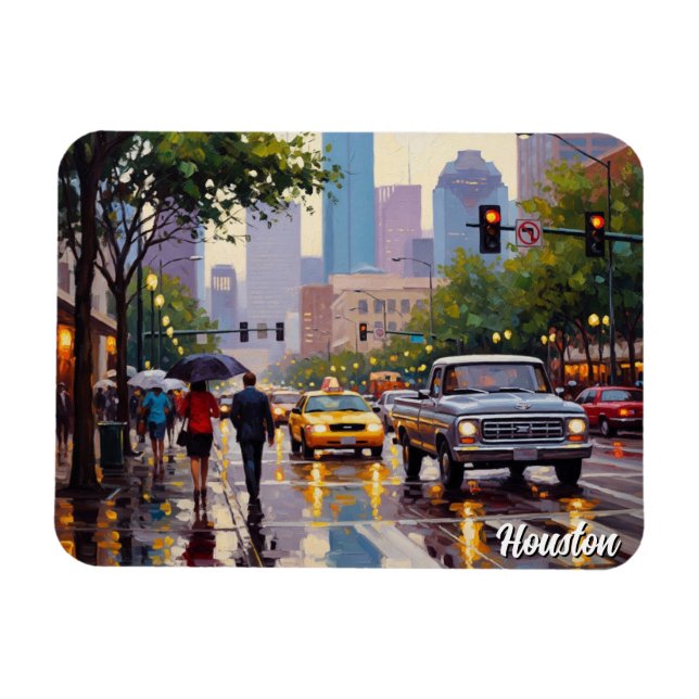 Houston Texas Travel Magnet (Horisontell)