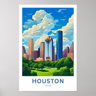 Houston Texas Travel Print Poster