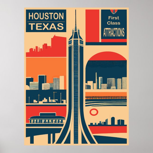 Houston, Texas, turistattraktioner, resa Poster (Framsidan)