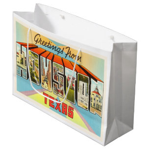 Houston Texas TX gammal vintage resorsouvenir