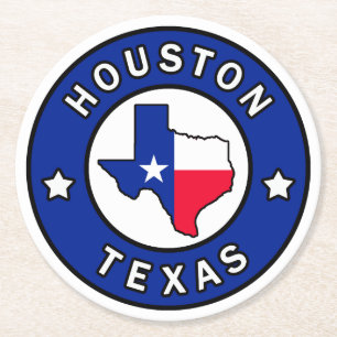 Houston Texas Underlägg Papper Rund