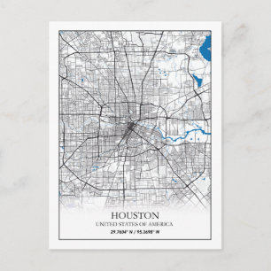 Houston Texas USA City Travel City Karta Vykort