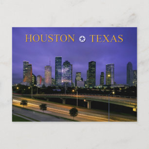 Houston, Texas vid dusk Vykort