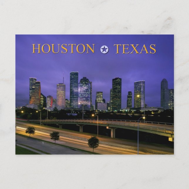 Houston, Texas vid dusk Vykort (Framsida)