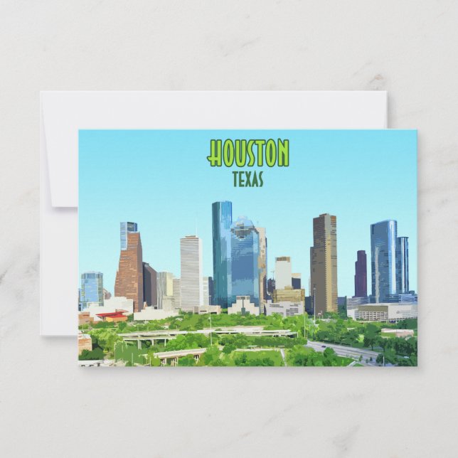 Houston Texas Vintage Flat Card (Framsida)