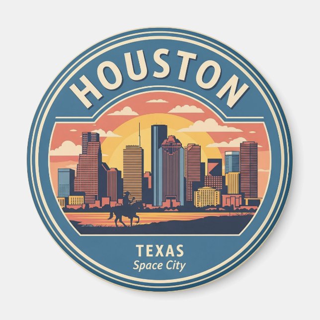 Houston Texas vintage Magnet (Framsidan)