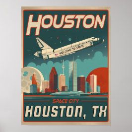 Houston, Texas - Vintage Poster