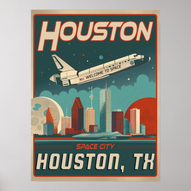 Houston, Texas - Vintage Poster (Framsidan)