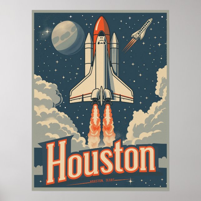 Houston, Texas Vintage Poster (Framsidan)