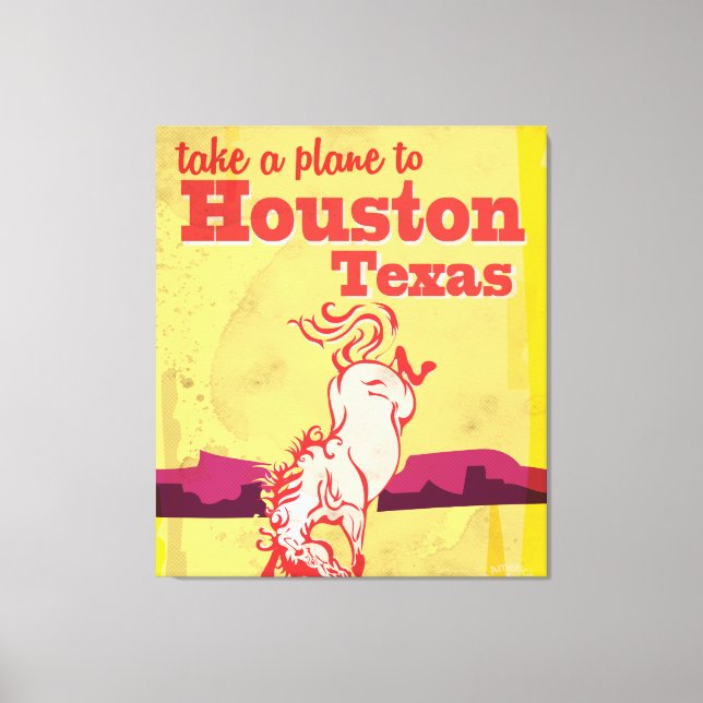 Houston, Texas Vintage Resemalannonsaffisch Canvastryck (Framsida)