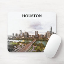 Houston Texas Vintage resor City Watercolor