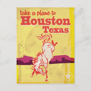 Houston, Texas Vintage resor Poster Vykort