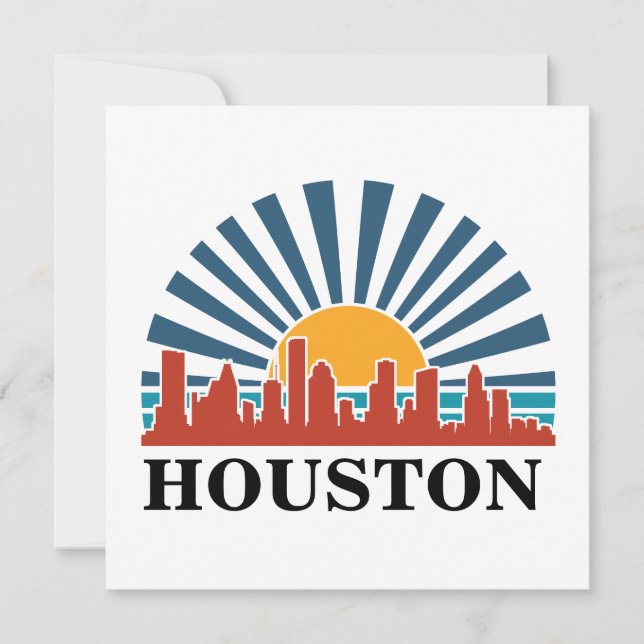 Houston Texas Vintage Sunset Retro Travel (Framsida)