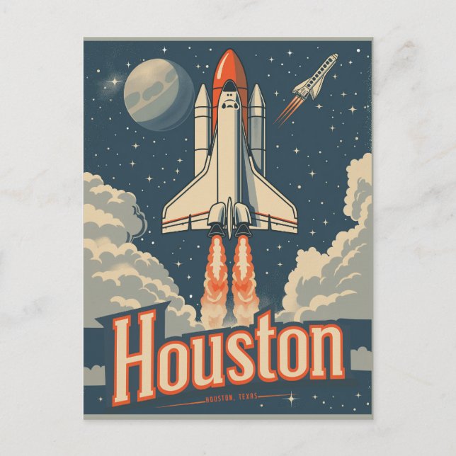 Houston, Texas Vintage Vykort (Framsida)
