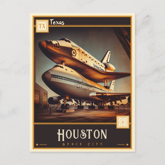 Houston, Texas | VINTAGE Vykort (Framsida)