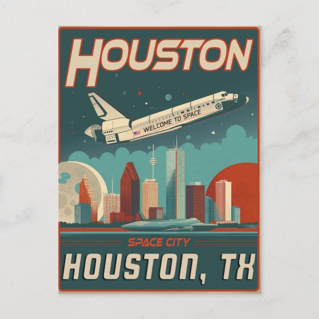 Houston, Texas - Vintage Vykort (Framsida)