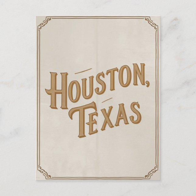 Houston Texas Vintage Vykort (Framsida)