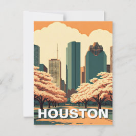Houston Texas vintage Vykort