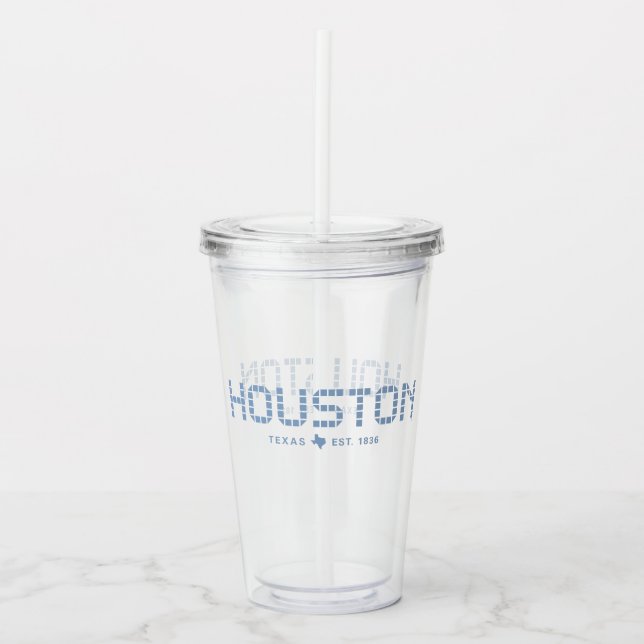 Houston Tile, Blå Tile, Houston Texas Take Away Mugg (Framsida)