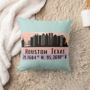 Houston TX City Skyline Kudde