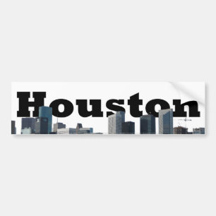 Houston TX-horisont med Houston i himmlen Bildekal