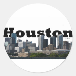 Houston TX-horisont med Houston i himmlen Runt Klistermärke