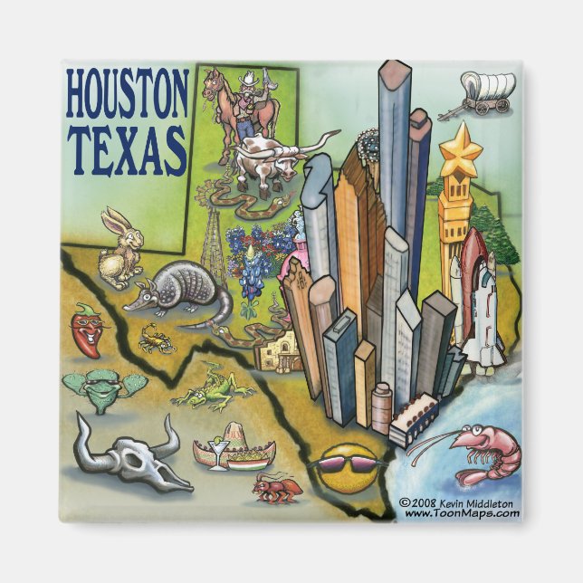 Houston TX Magnet (Framsidan)