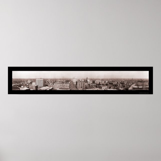 Houston TX Panoramic Photo 1910 Poster (Framsidan)