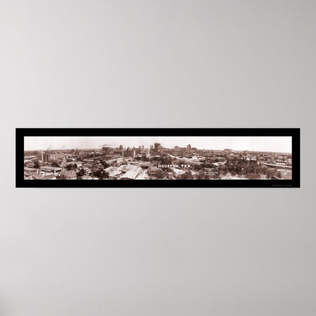 Houston TX Panoramic Photo 1924 Poster (Framsidan)