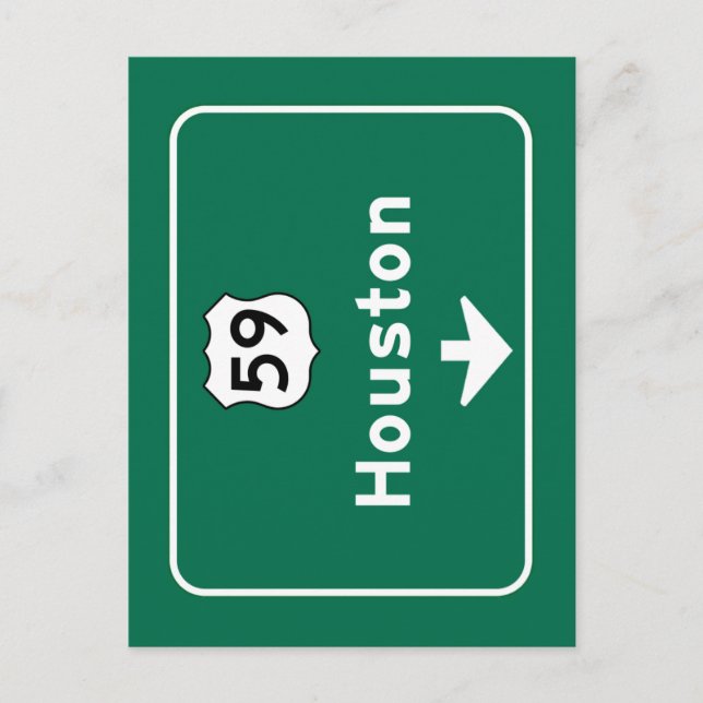Houston, TX Road Sign Vykort (Framsida)