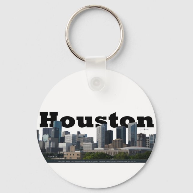Houston, TX Skyline med Houston i Himlar Nyckelring (Framsida)