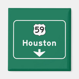 Houston TX-vägmärke Magnet