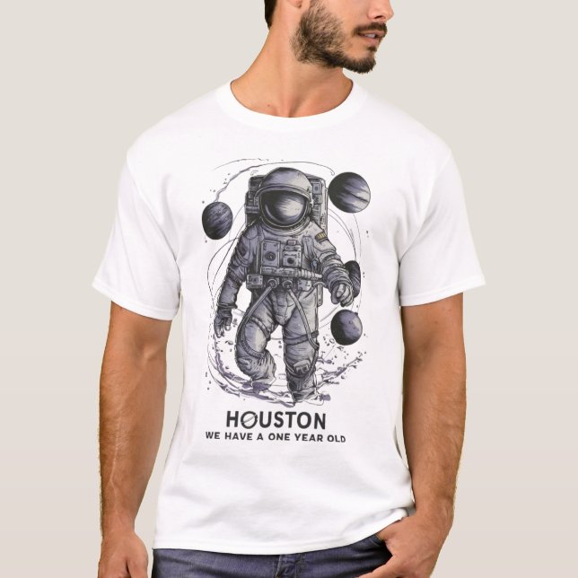 Houston Vi har 1 år gammal Lycklig 1:a födelsedag T Shirt (Framsida)